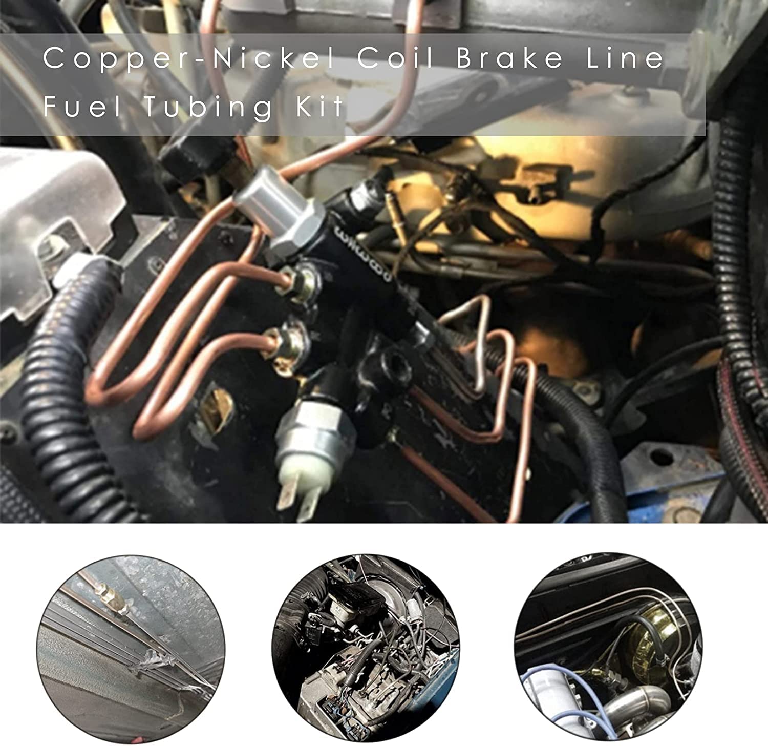 Poweka brake line fittings kit with diverse nuts for versatile installations.