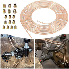 Poweka copper-nickel brake line close-up, rust-resistant and durable under use.
