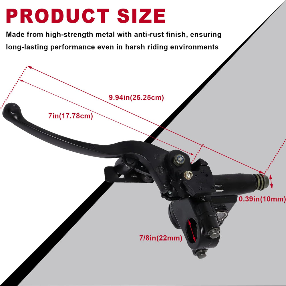 Poweka hydraulic brake master cylinder lever close up with durable alloy finish for durability