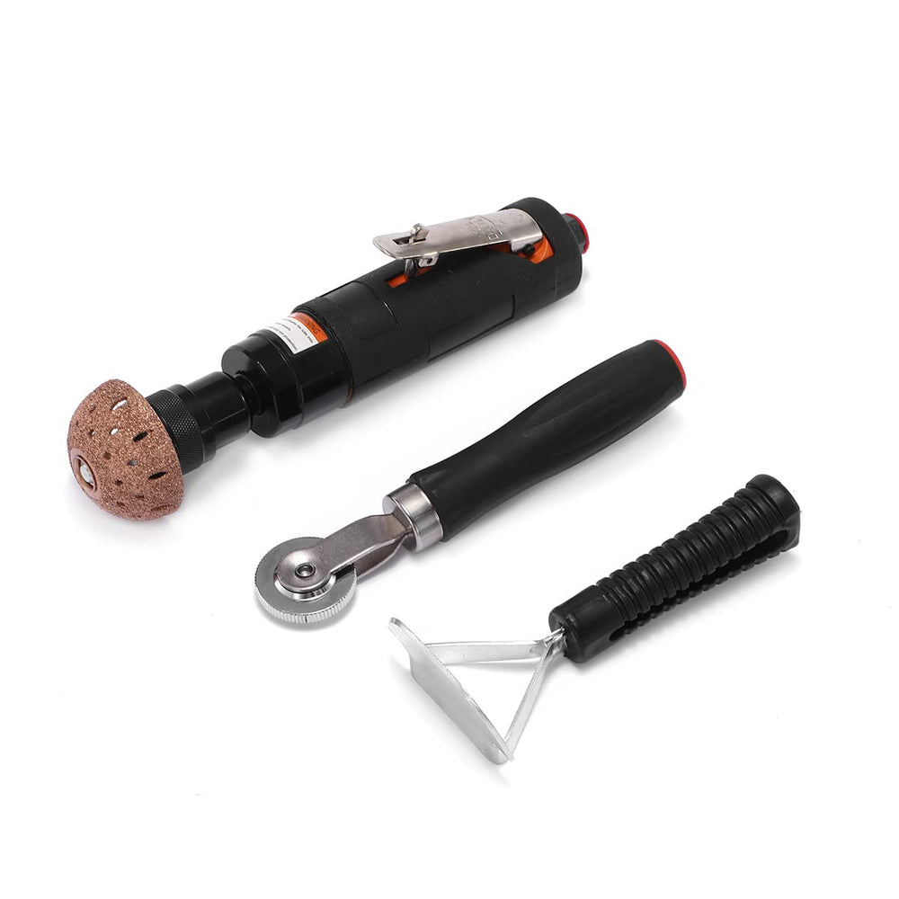 Power Aero Novia pneumatic tire buffer front view shows ergonomic grip for precise control.