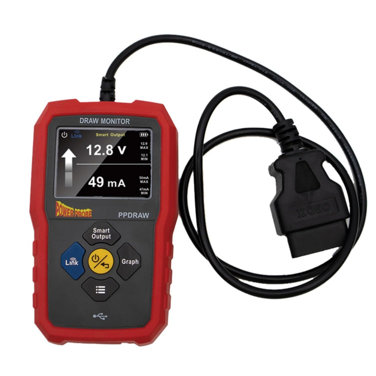 Power Probe PPDRAW connected via OBDII for reliable diagnostics and data access.