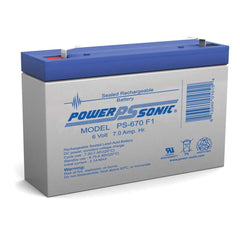 Power Sonic PS-670 6V 7.0Ah front view for compact, maintenance-free power.