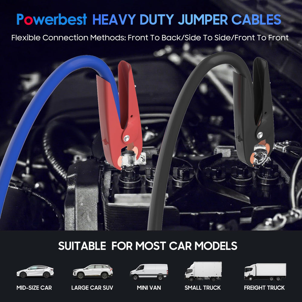 POWERBEST compatible with 12V and 24V vehicles including trucks and SUVs.
