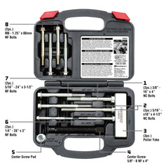 Powerbuilt center screw pad tip shown for secure wheel contact during removal