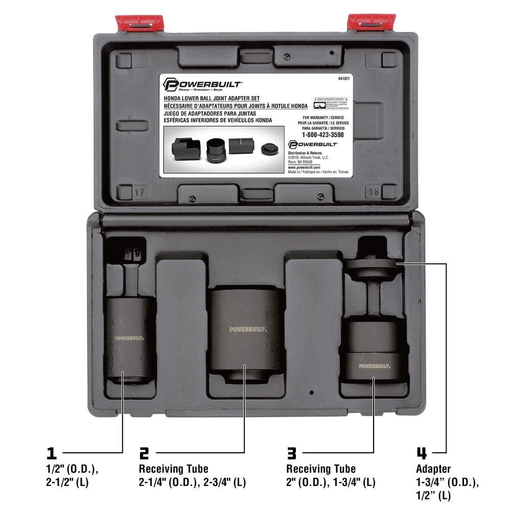 Powerbuilt Honda adapter kit in use on a car for ball joint service