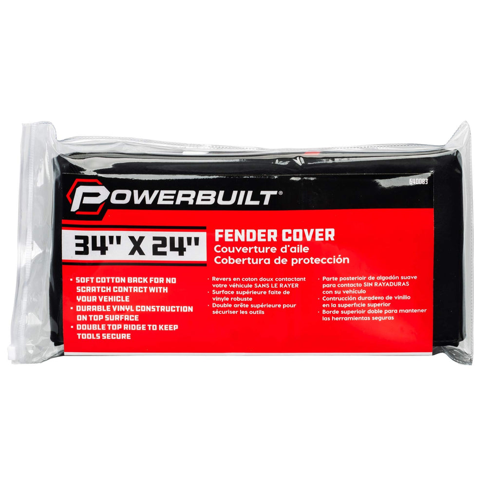 Powerbuilt 24x34 vinyl mat resists grease and fluids to prevent stains on the hood.