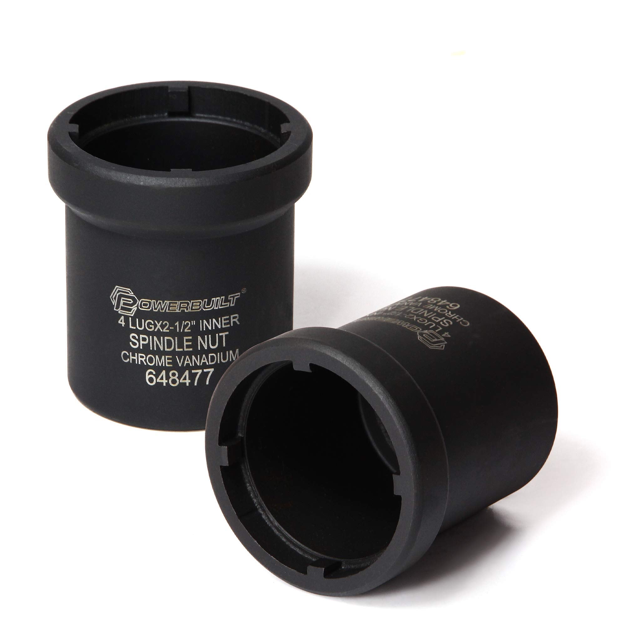 Powerbuilt spindle nut socket with 4-lug inner design for easy spindle nut removal