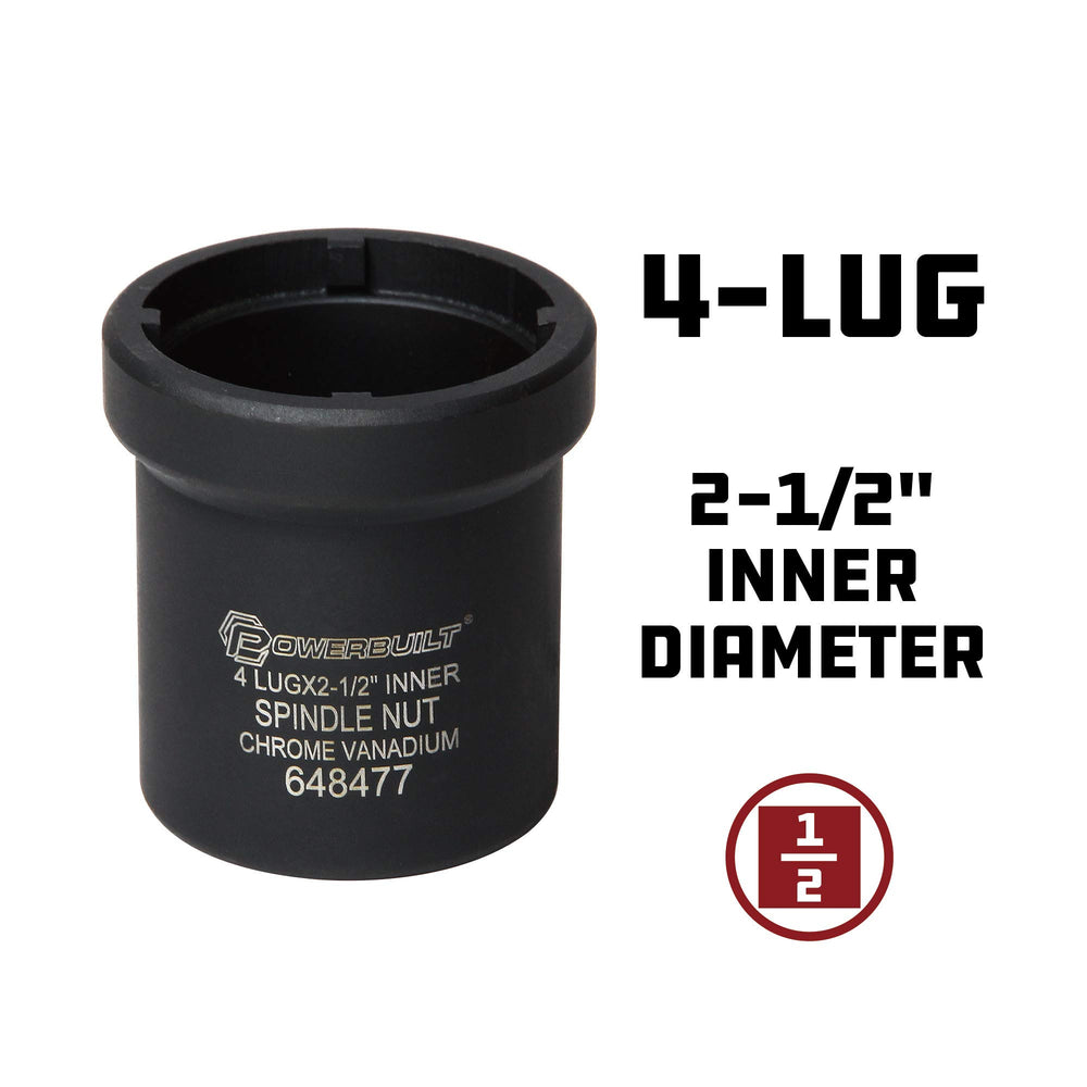 Powerbuilt spindle nut socket in dodge application showing compatibility with heavy duty trucks