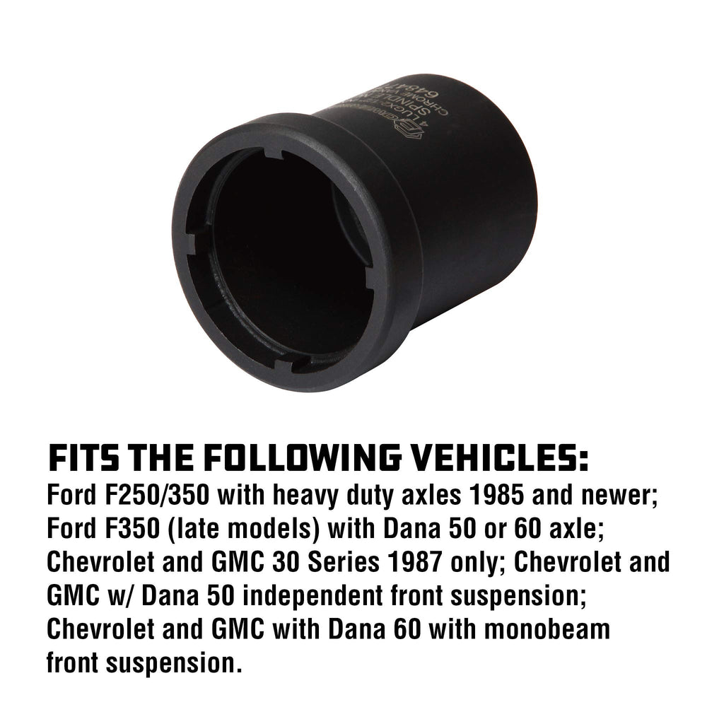 Powerbuilt spindle nut socket for GM Chevy applications supports Dana axles