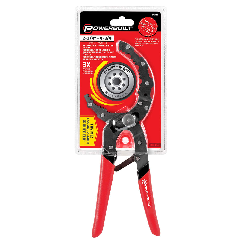 Powerbuilt high-leverage design provides strong grip during oil filter removal.