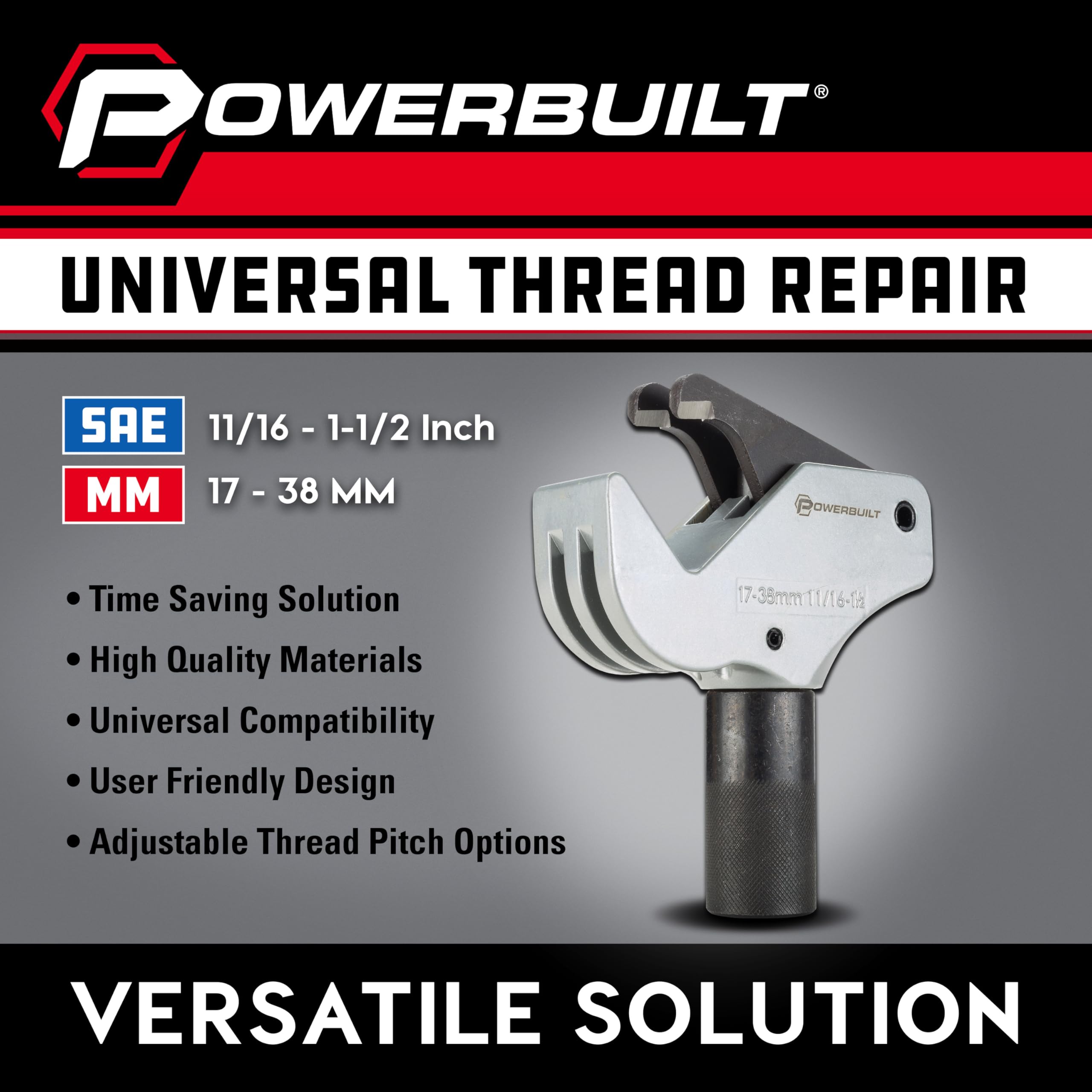 Powerbuilt thread repair tool aluminum alloy body for lightweight durability