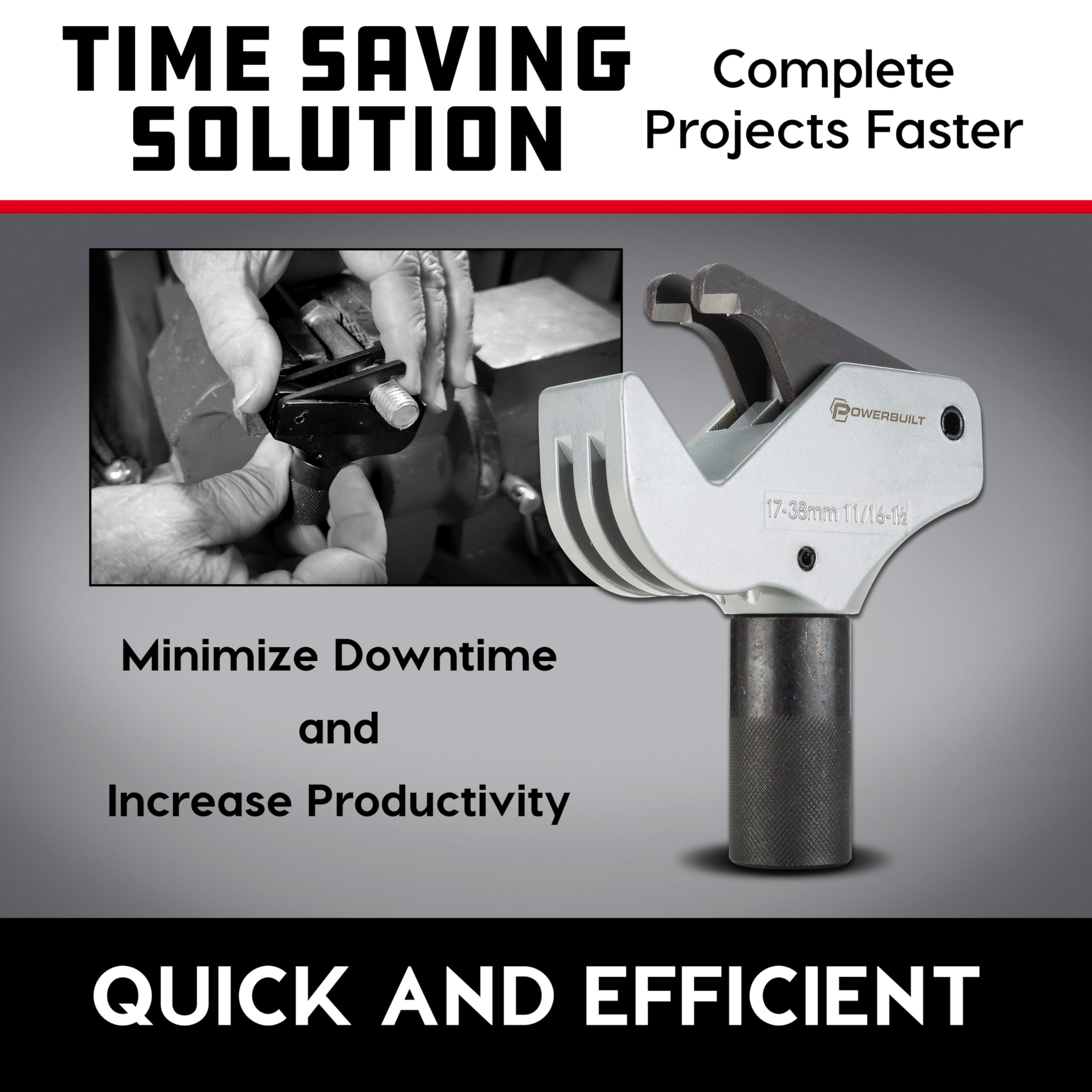 Powerbuilt thread repair tool shown with simple, easy-to-follow instructions