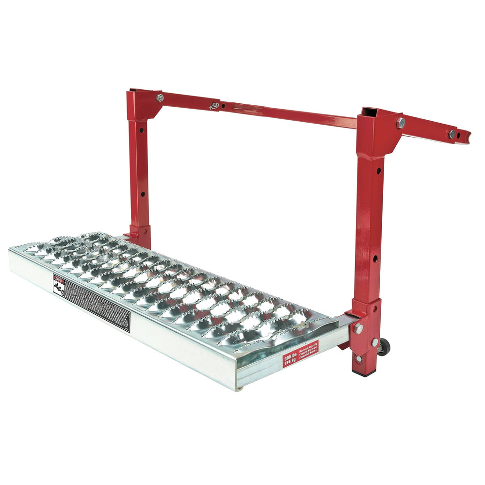 Powerbuilt Tire Step overview showing universal reach for roof racks and maintenance tasks