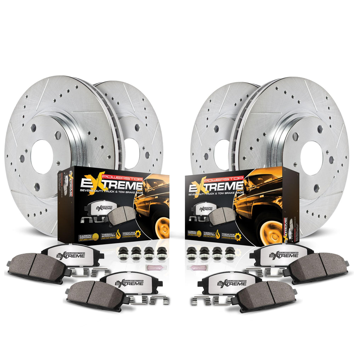 PowerStop front brake rotor kit for Toyota Tundra enhances towing control.