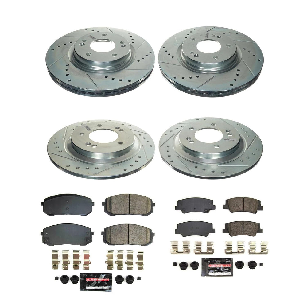 PowerStop front drilled and slotted rotors optimize cooling