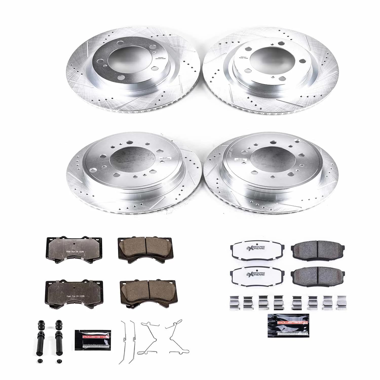 PowerStop rear brake rotor kit for Toyota Tundra improves stopping under heavy loads.