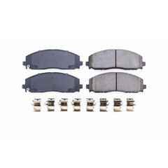 PowerStop Z17 Evolution front brake pads with stainless steel installation hardware