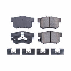 Closeup of PowerStop Z17 rear pads for Acura RDX showing low-dust design.