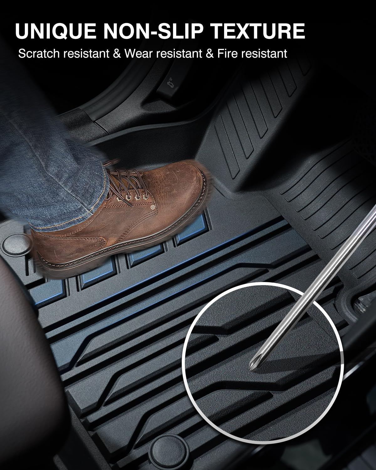 Powerty custom-fit mats install without trimming for a precise cabin fit.