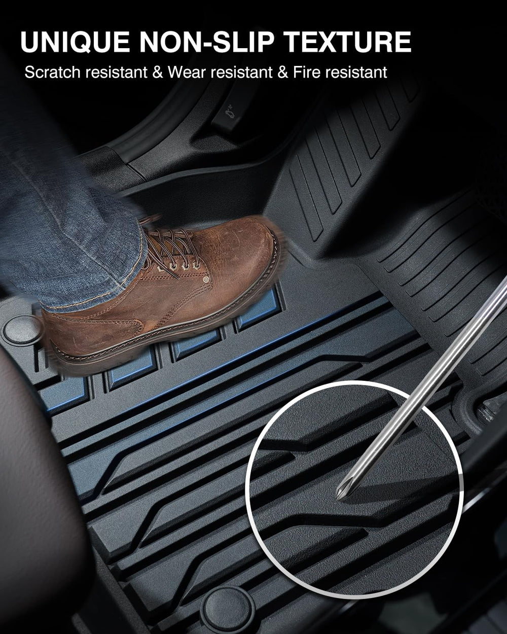 Powerty custom-fit mats install without trimming for a precise cabin fit.