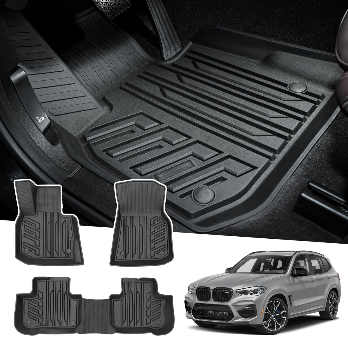 Powerty BMW X3/X4 precision-fit 3D-scan mats protect your cabin from spills.