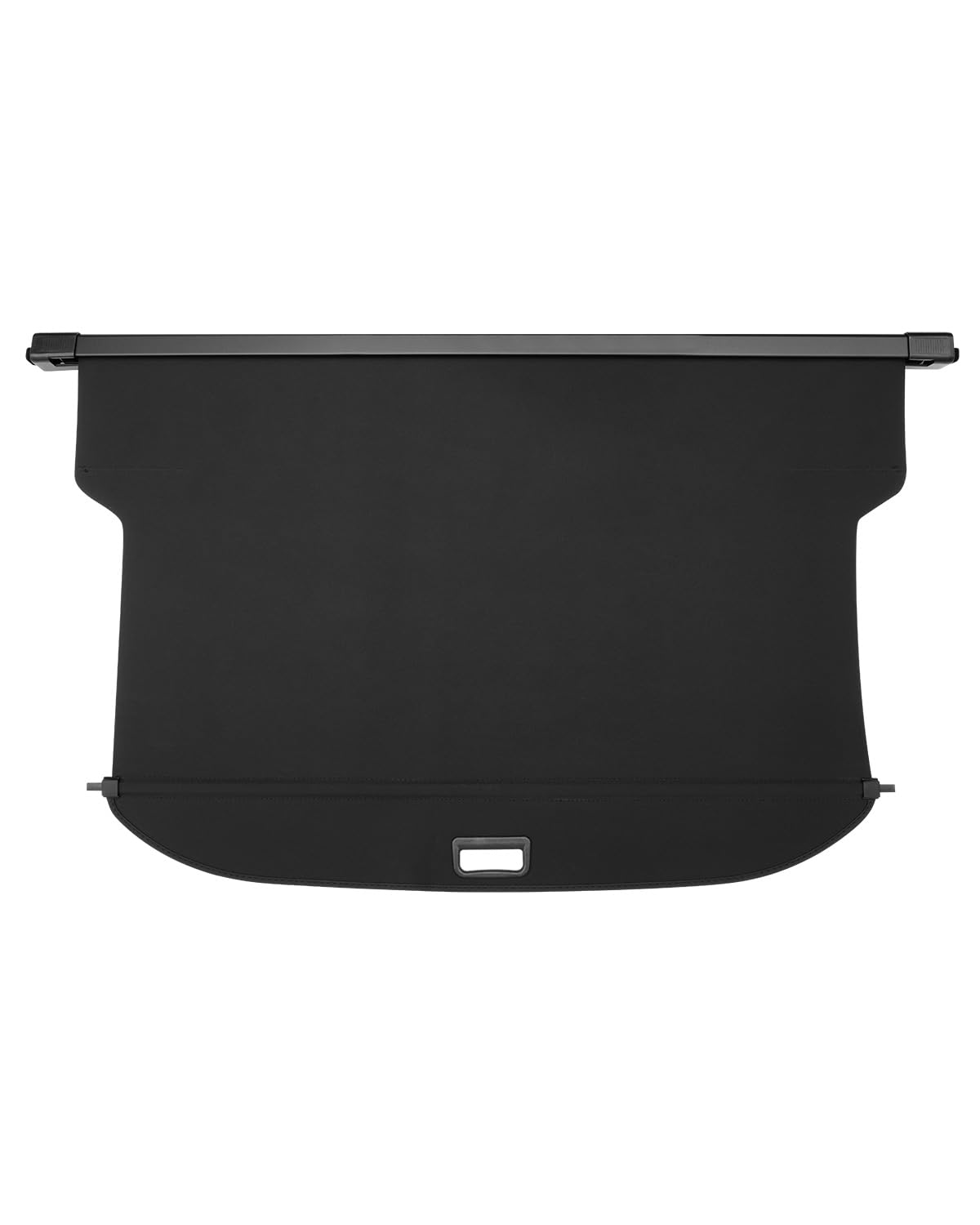 Powerty cargo cover stored compactly for easy retraction when not in use.