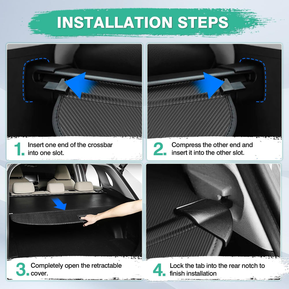 Powerty cargo cover easy install snap on design for quick setup
