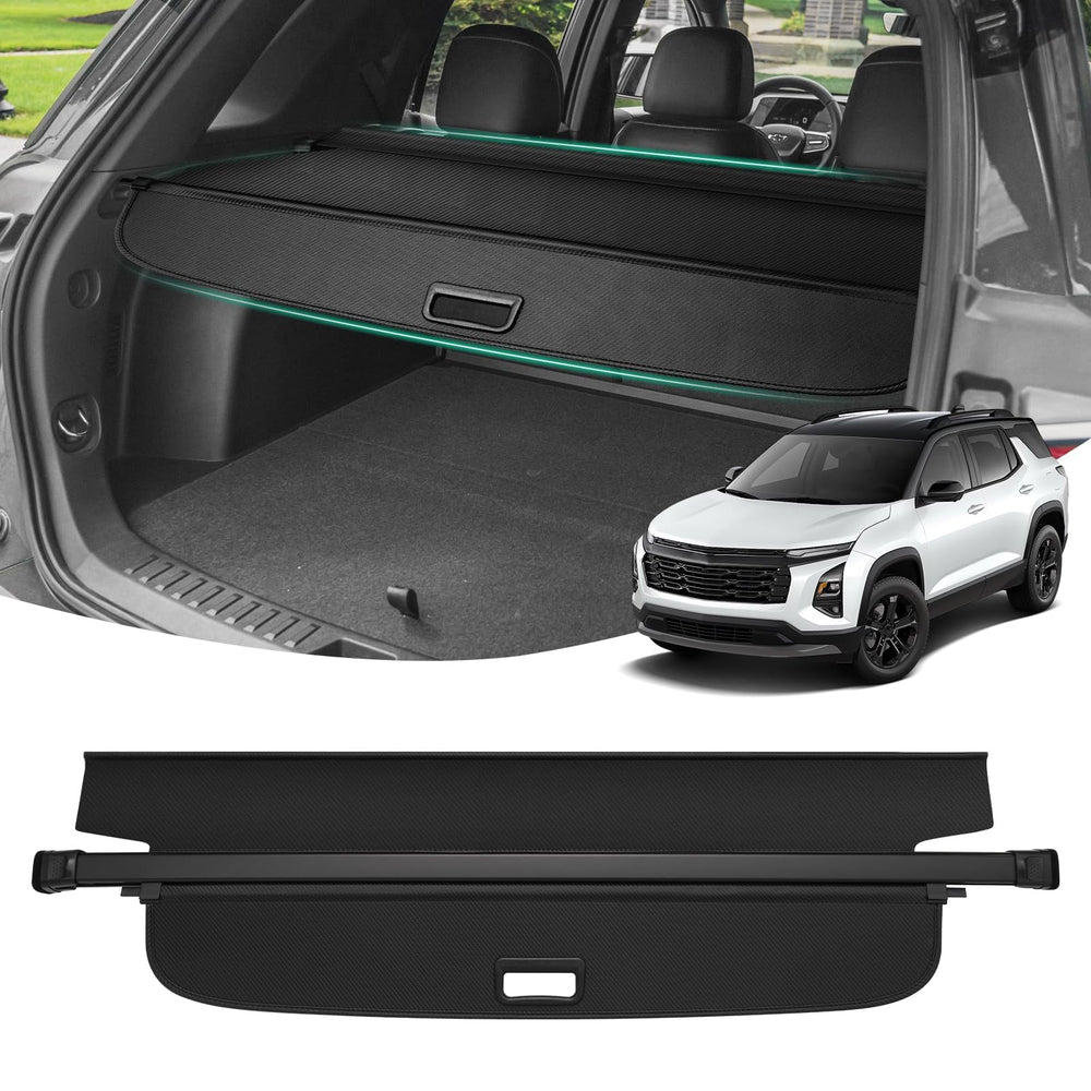 Powerty cargo cover retractable shade providing trunk privacy for Equinox