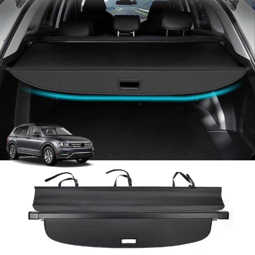 Powerty cargo cover fits 2018–2024 Tiguan for seamless trunk organization.