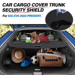 Powerty EV6 retractable trunk shield shows easy extension for quick cargo access.