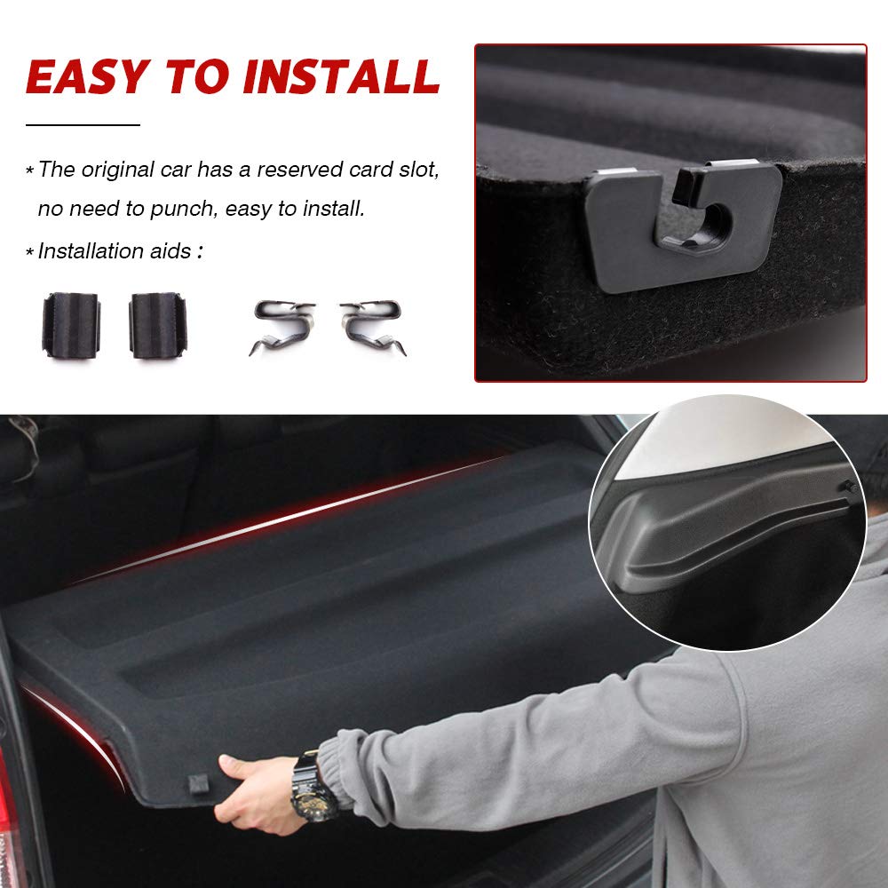 Powerty Honda Fit cargo cover easy install snaps on securely.