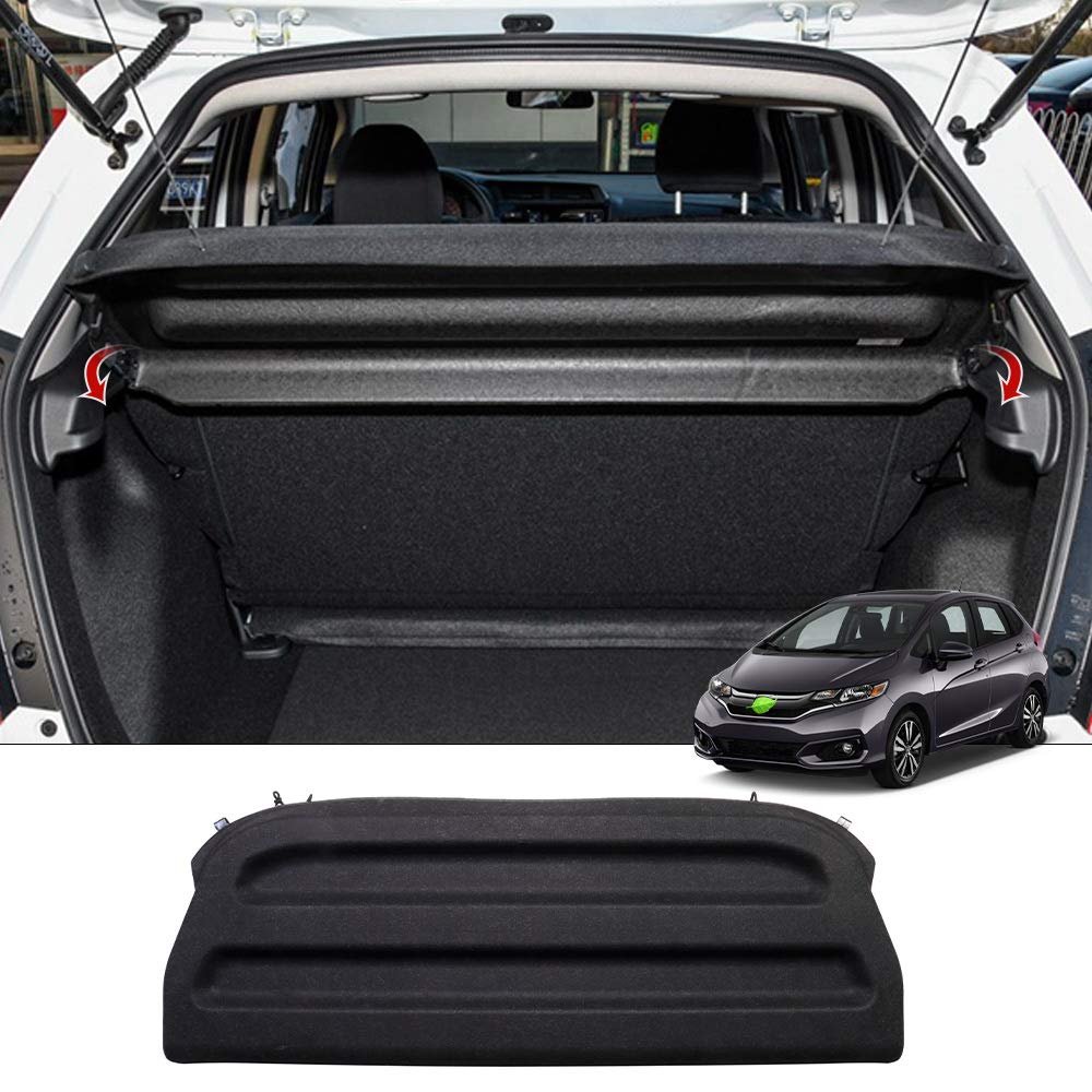 Powerty Honda Fit cargo cover in retractable action shields cargo and sun exposure.