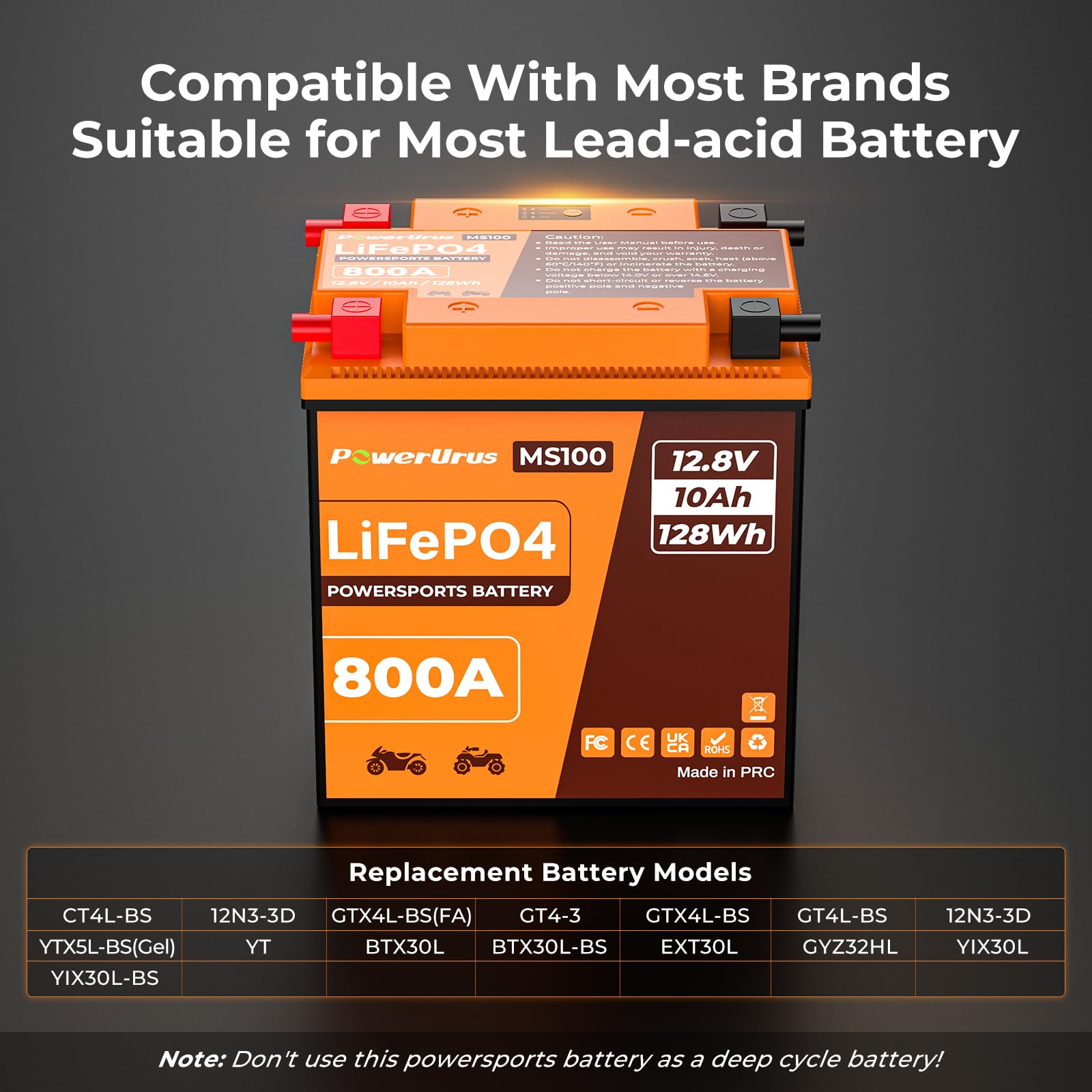PowerUrus 800A cranking emphasizes strong cold-start performance.