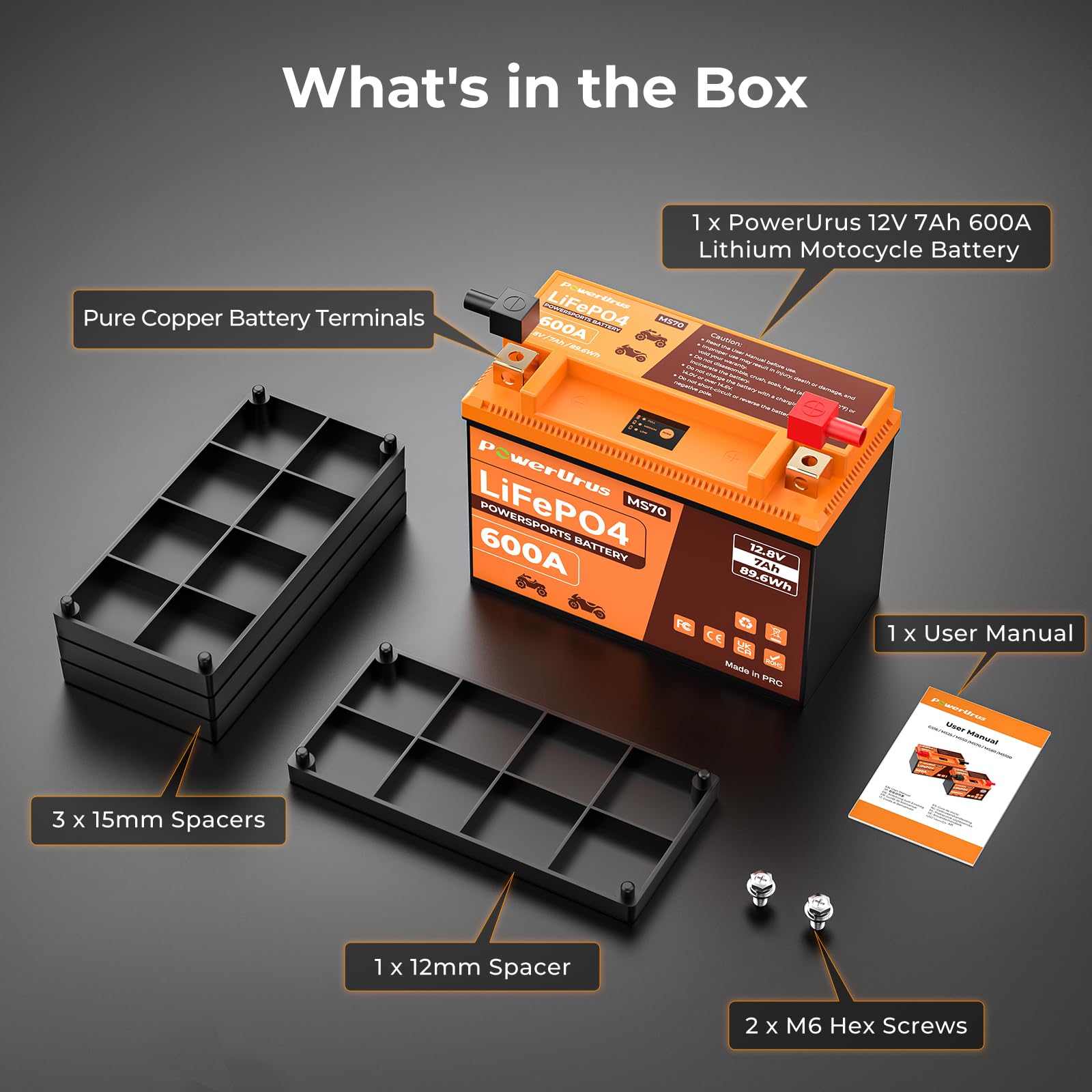 PowerUrus maintenance-free LiFePO4 battery reducing upkeep.