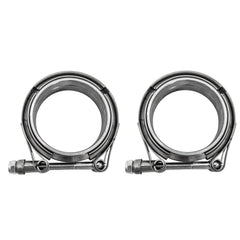 PowerWorks 2x 2.5in V-band clamp closeup with durable stainless finish