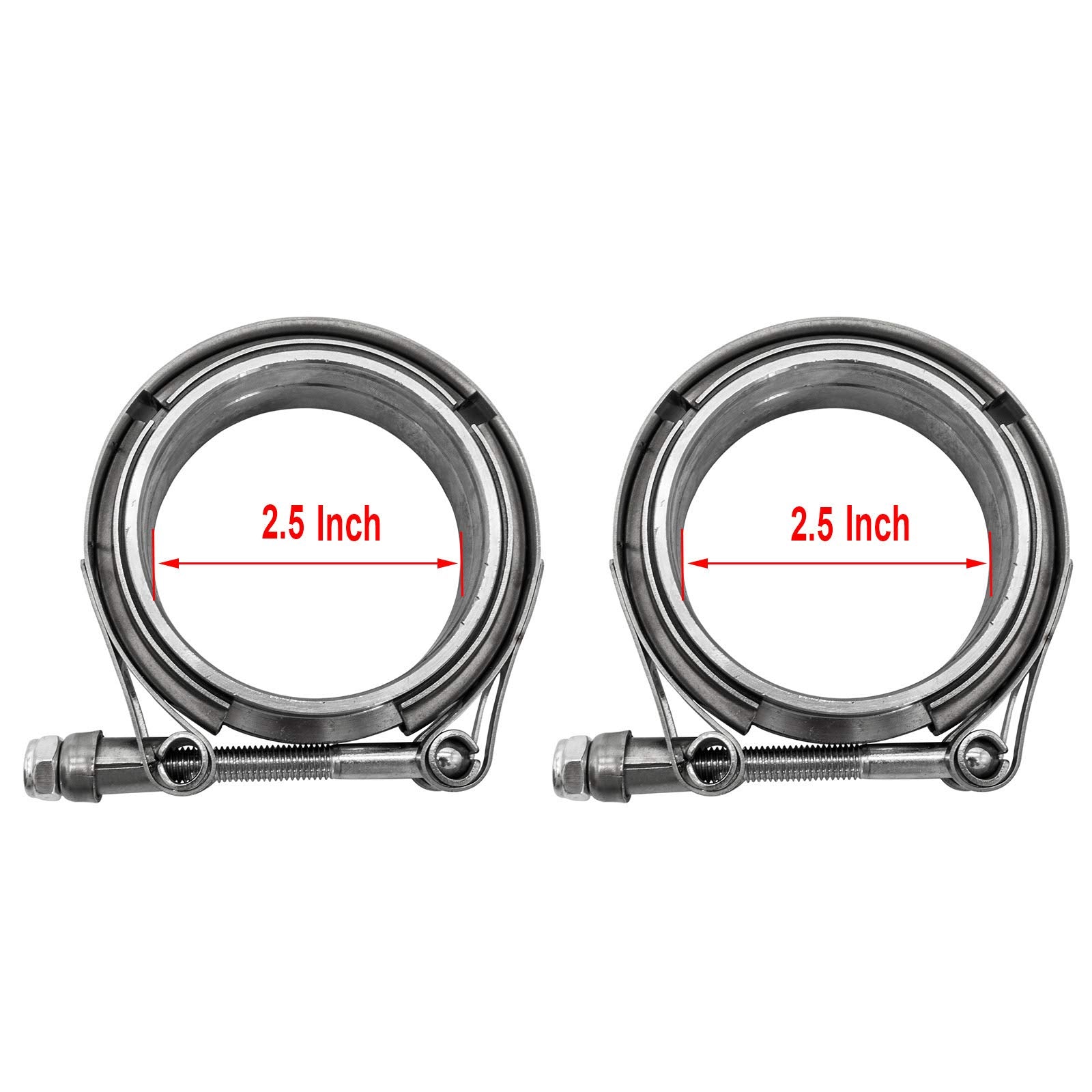 PowerWorks V-band clamp with flanges, left view for clear profile