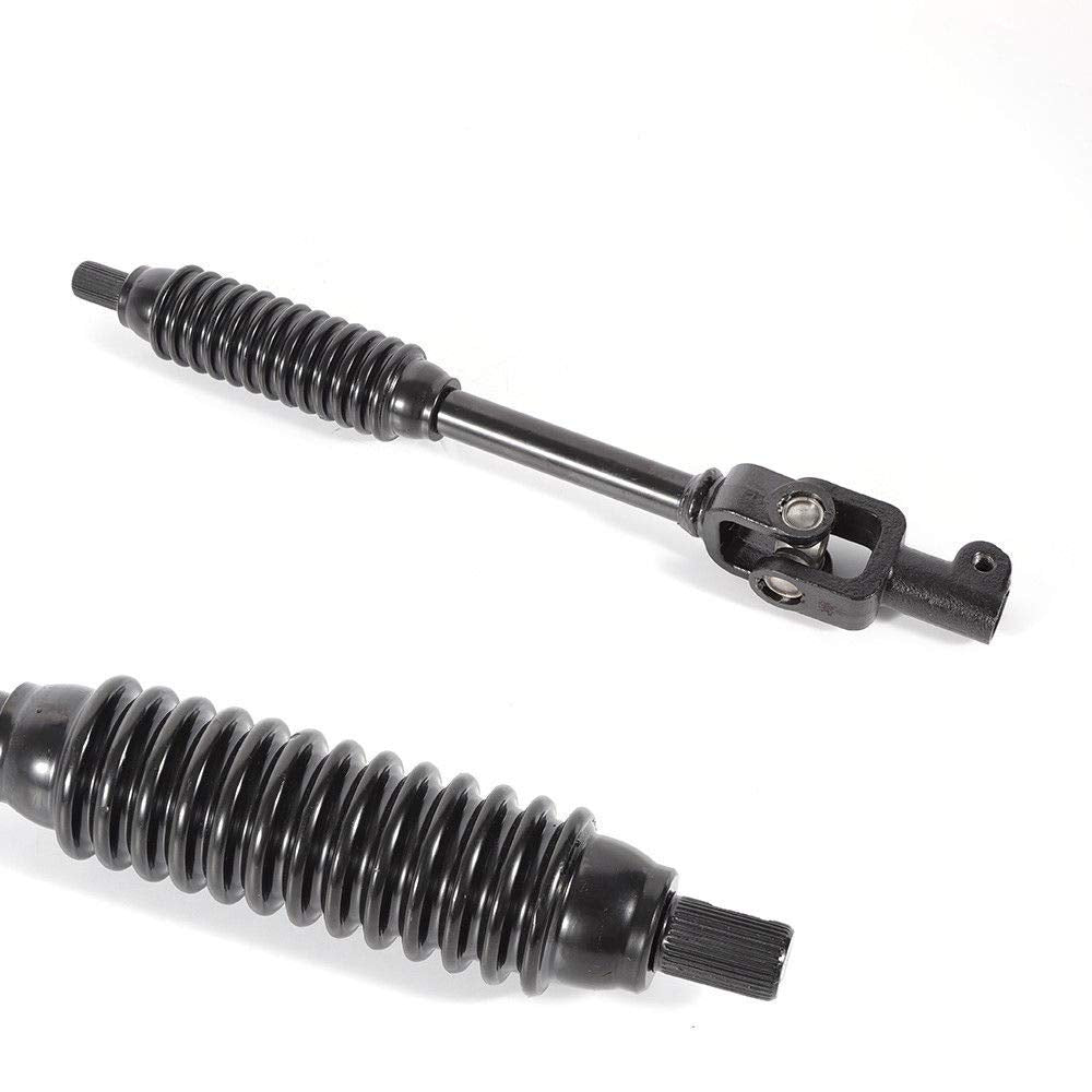 POWERWORKS steering shaft close-up with heavy-duty coating for corrosion resistance.