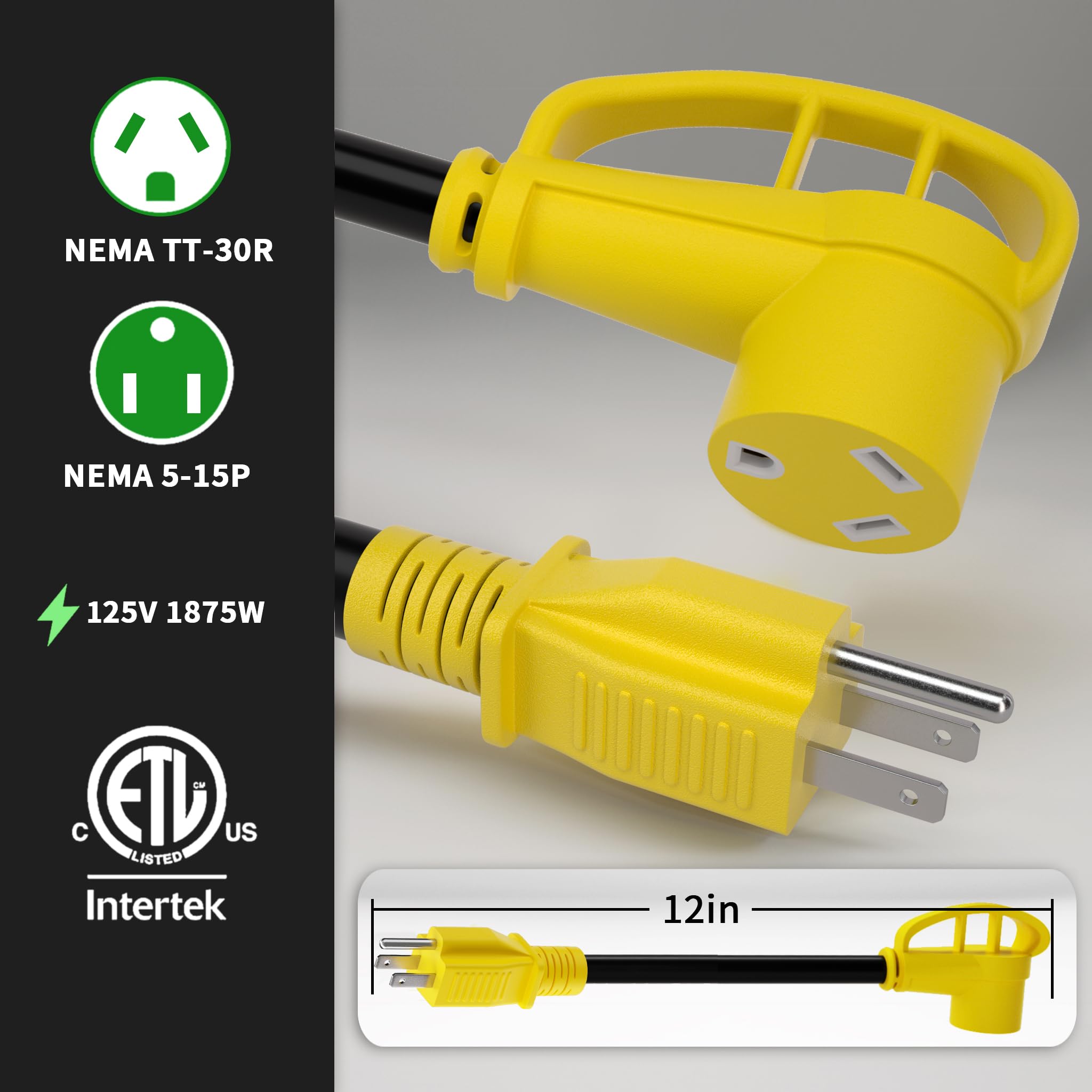 PowGRN adapter with ergonomic grip handles for easy plugging