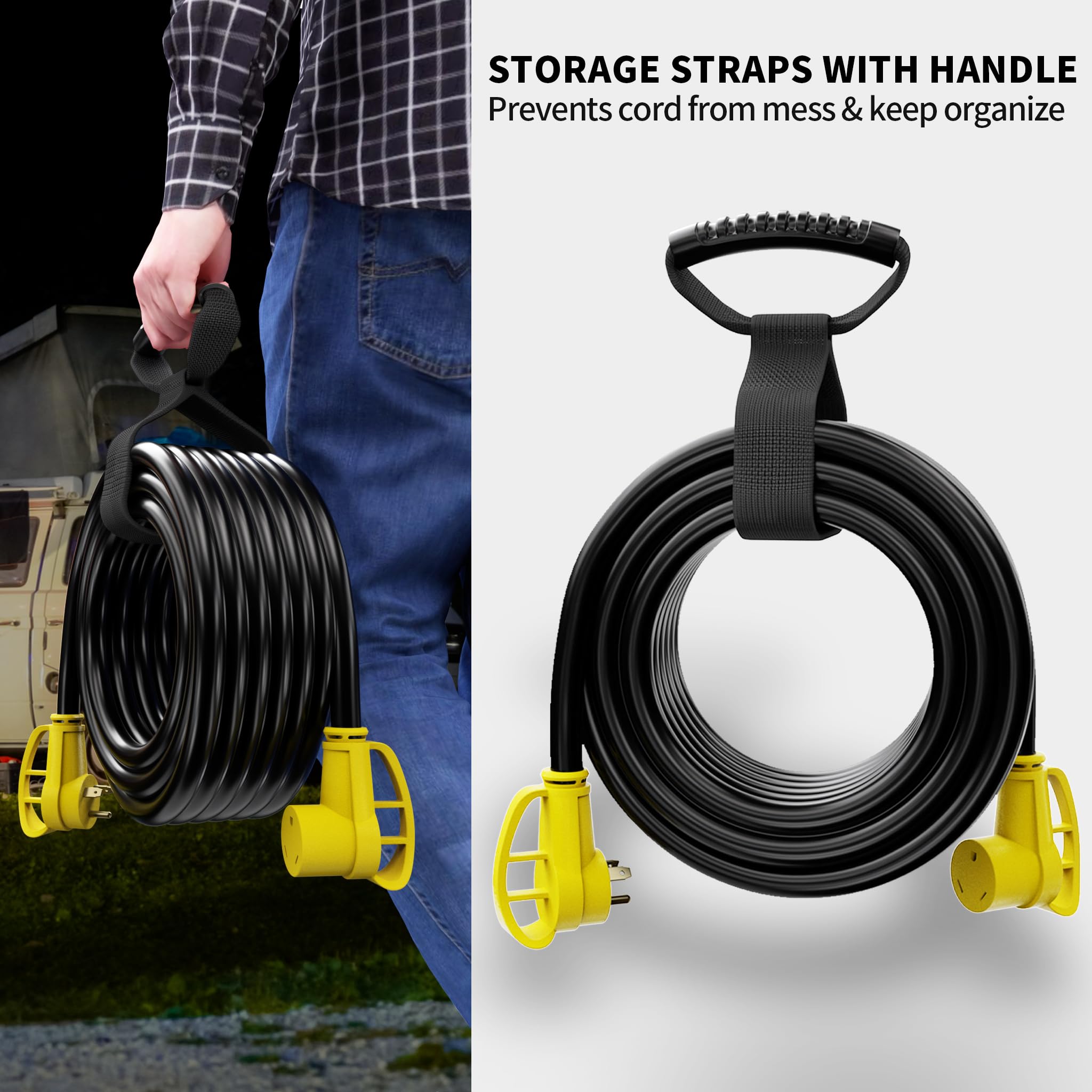 POWGRN grip storage keeps the cord neat after use.