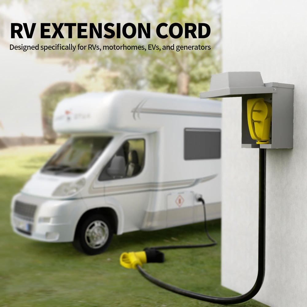 POWGRN TT-30P to TT-30R connection supports motorhomes and travel trailers.