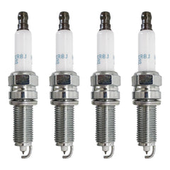Powkos spark plug set 4-pack for Hyundai Elantra and Kia K5 engines, ready for installation.