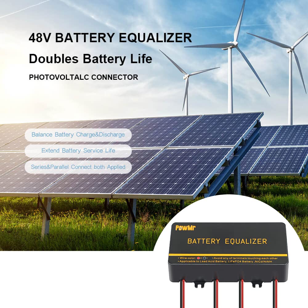 PowMr 48V equalizer connection: supports series or parallel wiring for flexible setup.