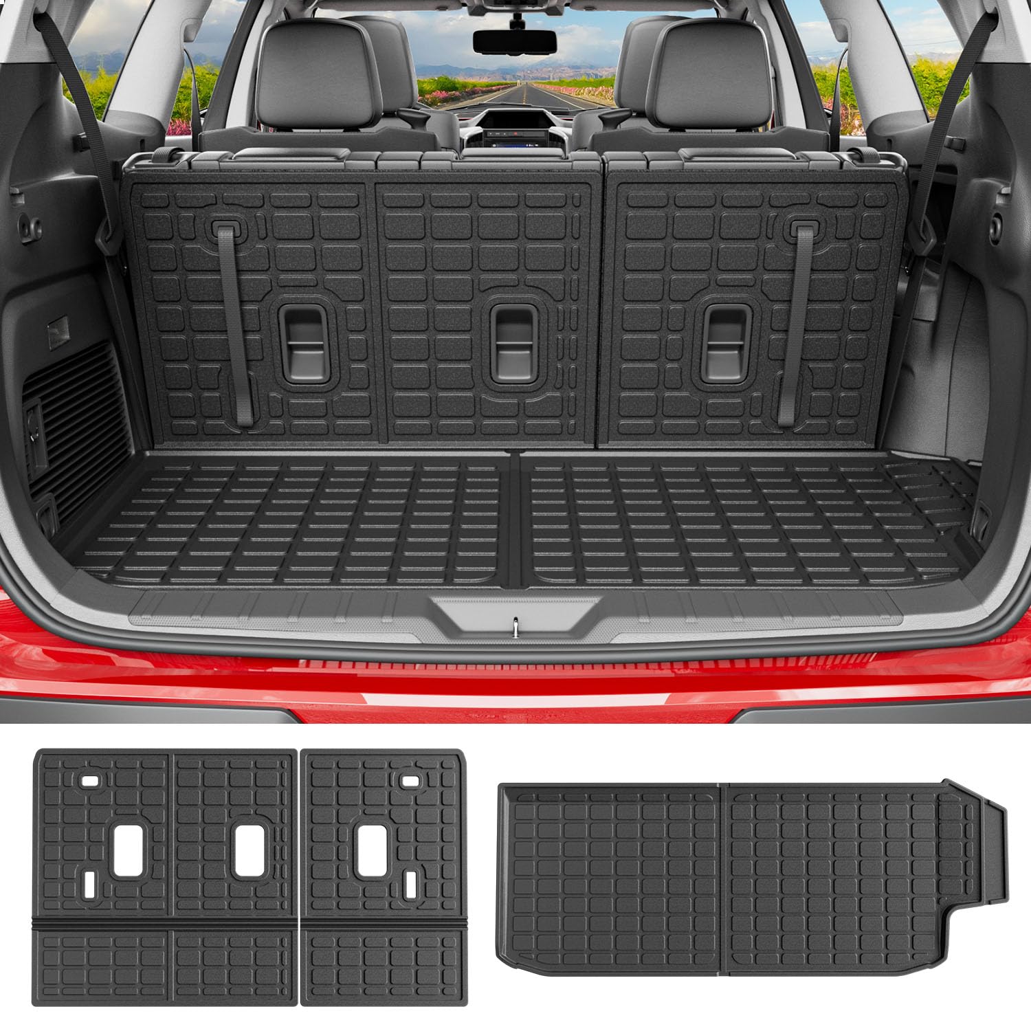 Powoq cargo liner for Subaru Ascent trunk mat protects cargo from dirt.