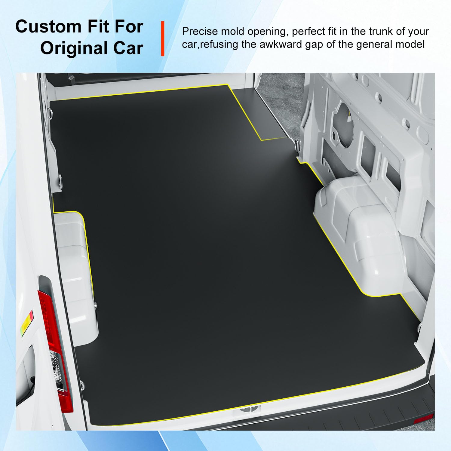 powoq cargo liner tpe coverage protects the Transit trunk floor