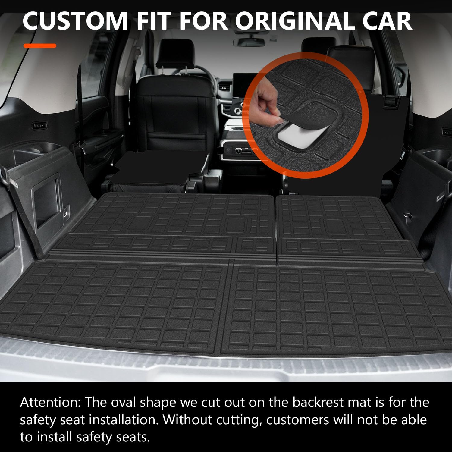 Powoq cargo mat in trunk area with rugged texture for heavy-duty protection.