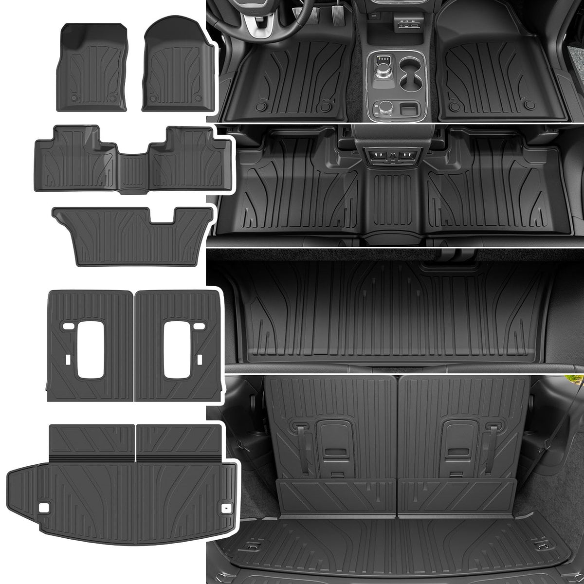 Powoq Dodge Durango seven-seat floor mat protecting the cargo area from dirt
