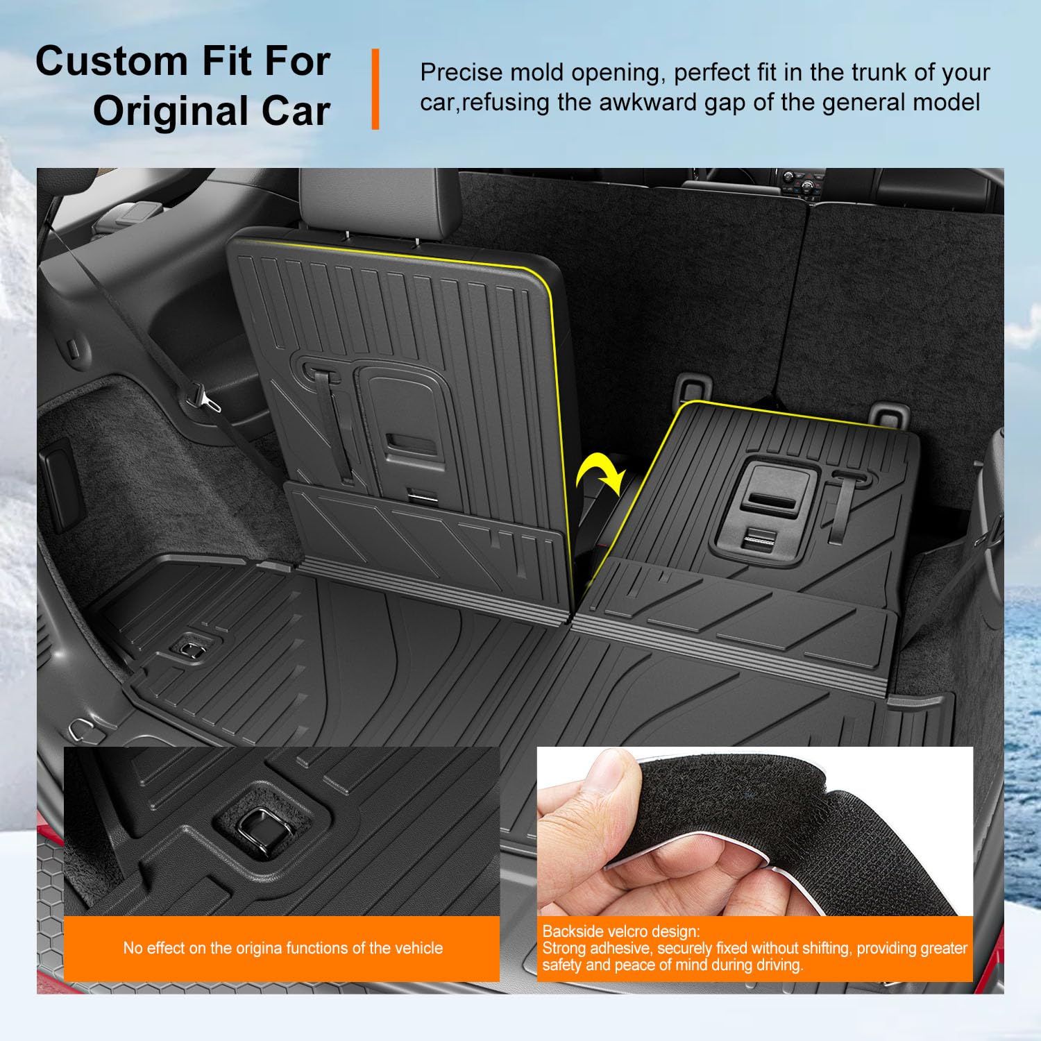 Powoq trunk liner keeps the Dodge Durango cargo space clean and wipeable