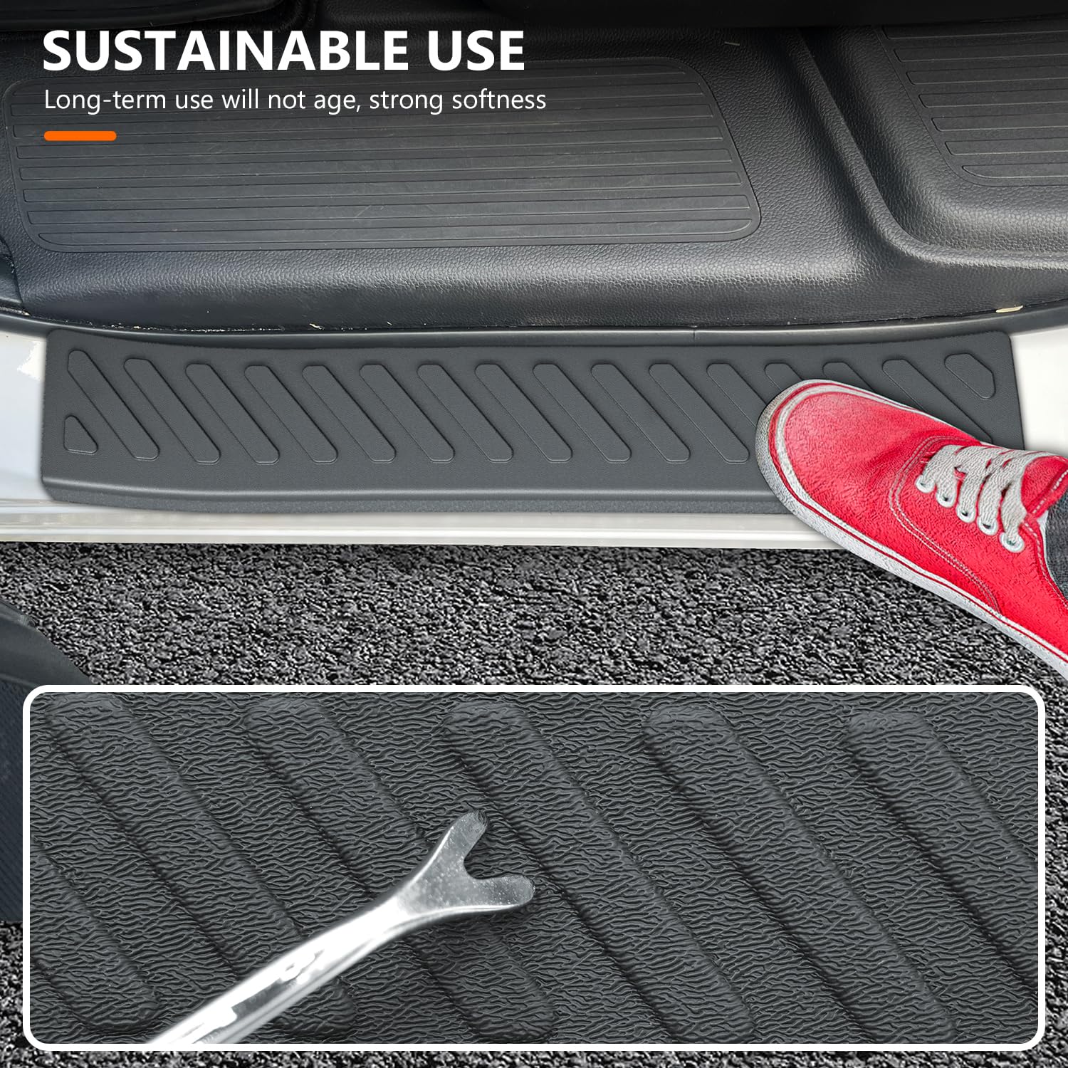 powoq door sill protector side view shows seamless fit for Honda Pilot doors