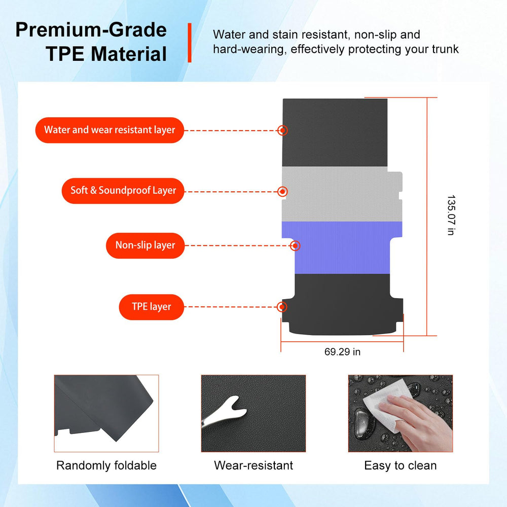 powoq easy-clean cargo mat resists stains and wipes clean