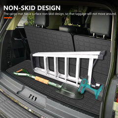 Powoq floor mats in all-weather design resist water and mud on the cabin floor.